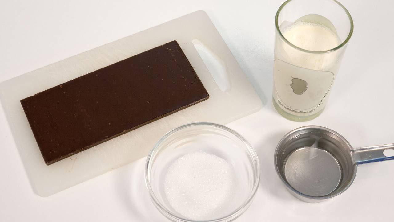 Ingredienser til versionen med flødeskum