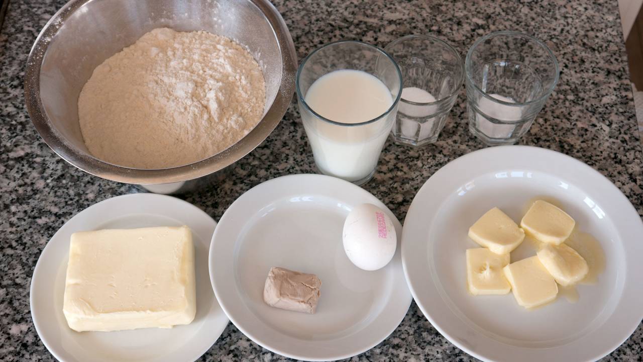 Ingredienser til croissant