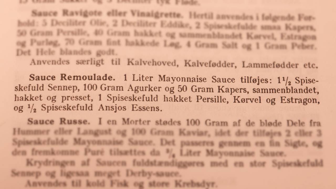 Den originale opskrift fra "AUGUSTE ESCOFFIERS STORE KOGEBOG", udkommet på dansk i 1972.