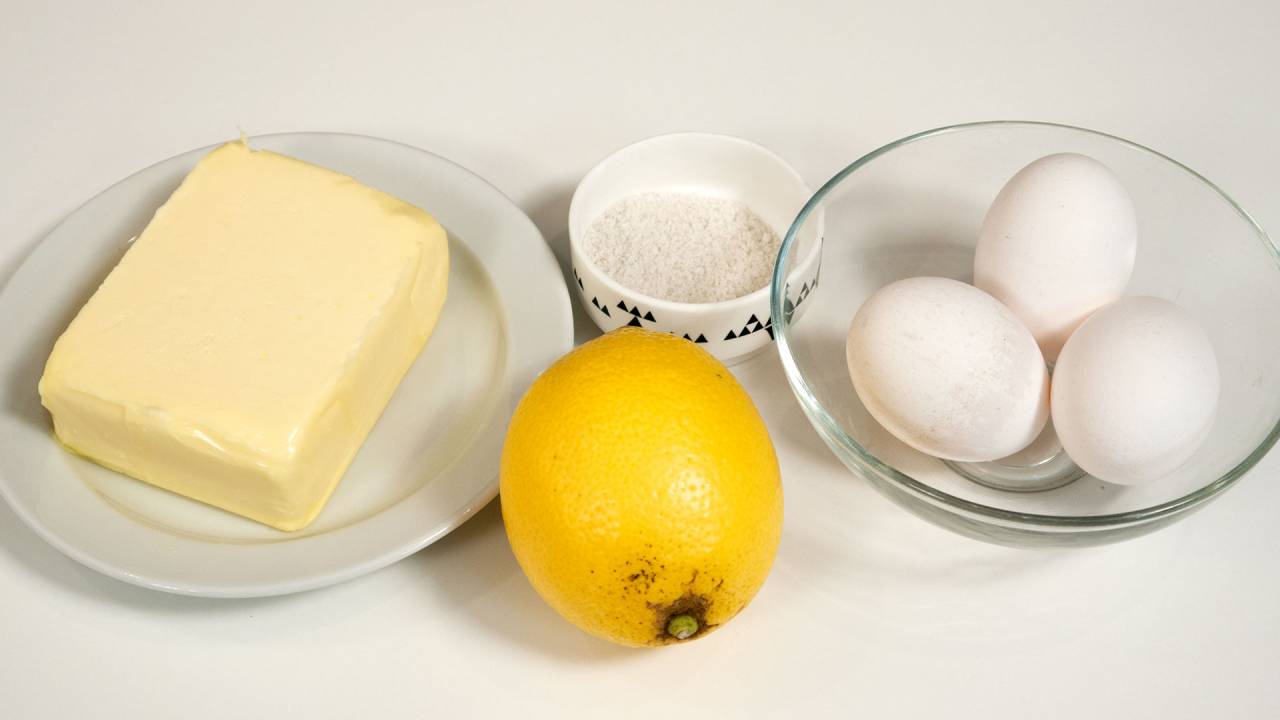 Ingredienser til hollandaise.